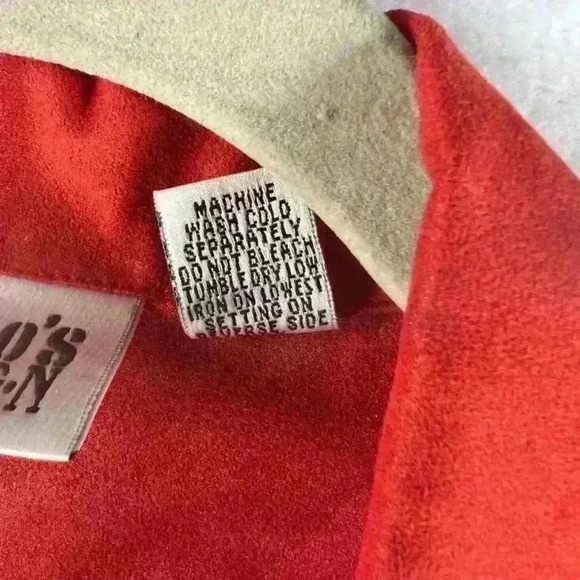 Chicos Design Women’s Shirt/Jacket Orange/Red Long Sleeve Size 2 (L/12) - Picture 3 of 5